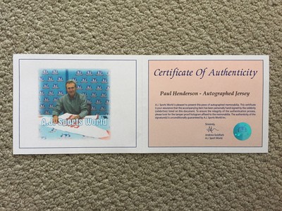 PAUL HENDERSON 1972 SUMMIT SERIES SIGNED TEAM CANADA JERSEY COA / HOLO AJ'S