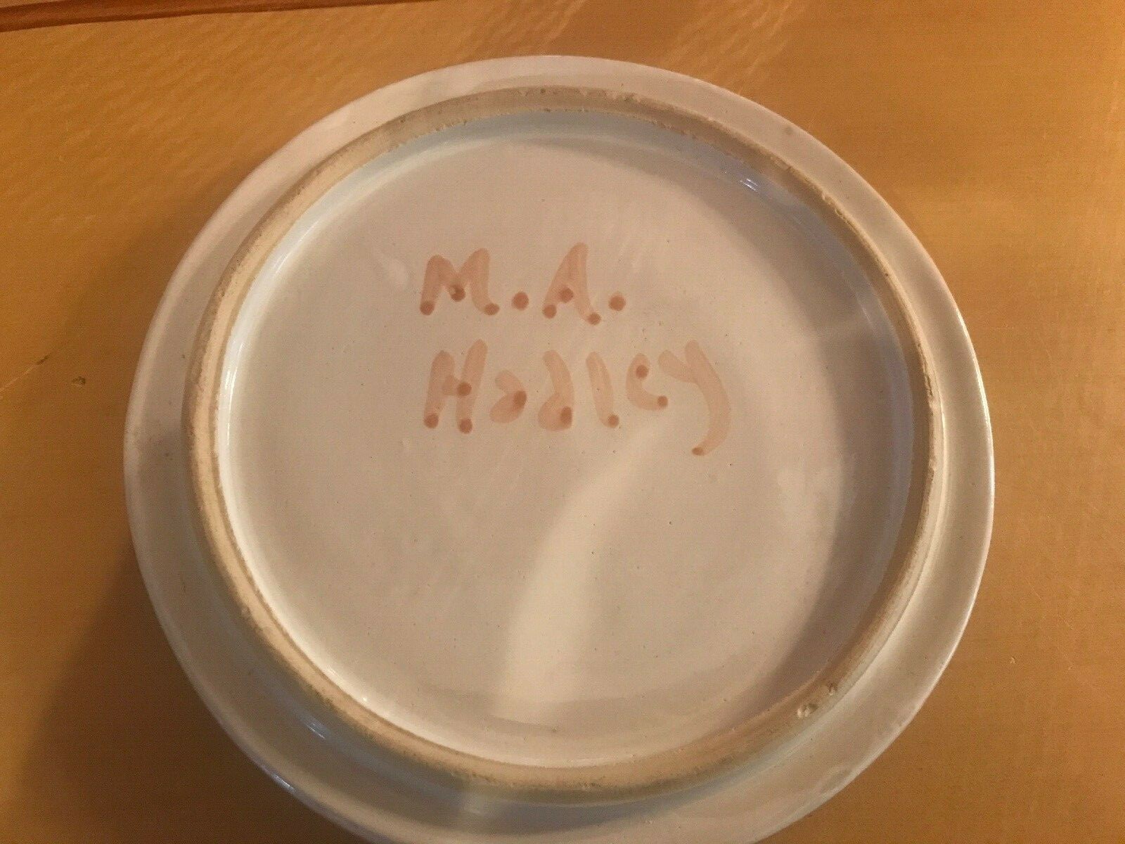 M A Hadley PEAR & GRAPE Pink - Round Covered BUTTER CHEESE DISH