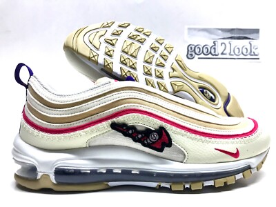 NIKE AIR MAX 97 SE AIR SPRUNG SESAME/ELECTRO PURPLE SIZE MEN'S 9 [DH4759-200]