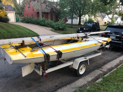 Johnson Sailboat and trailer M Scow - Hull Redone in 2004