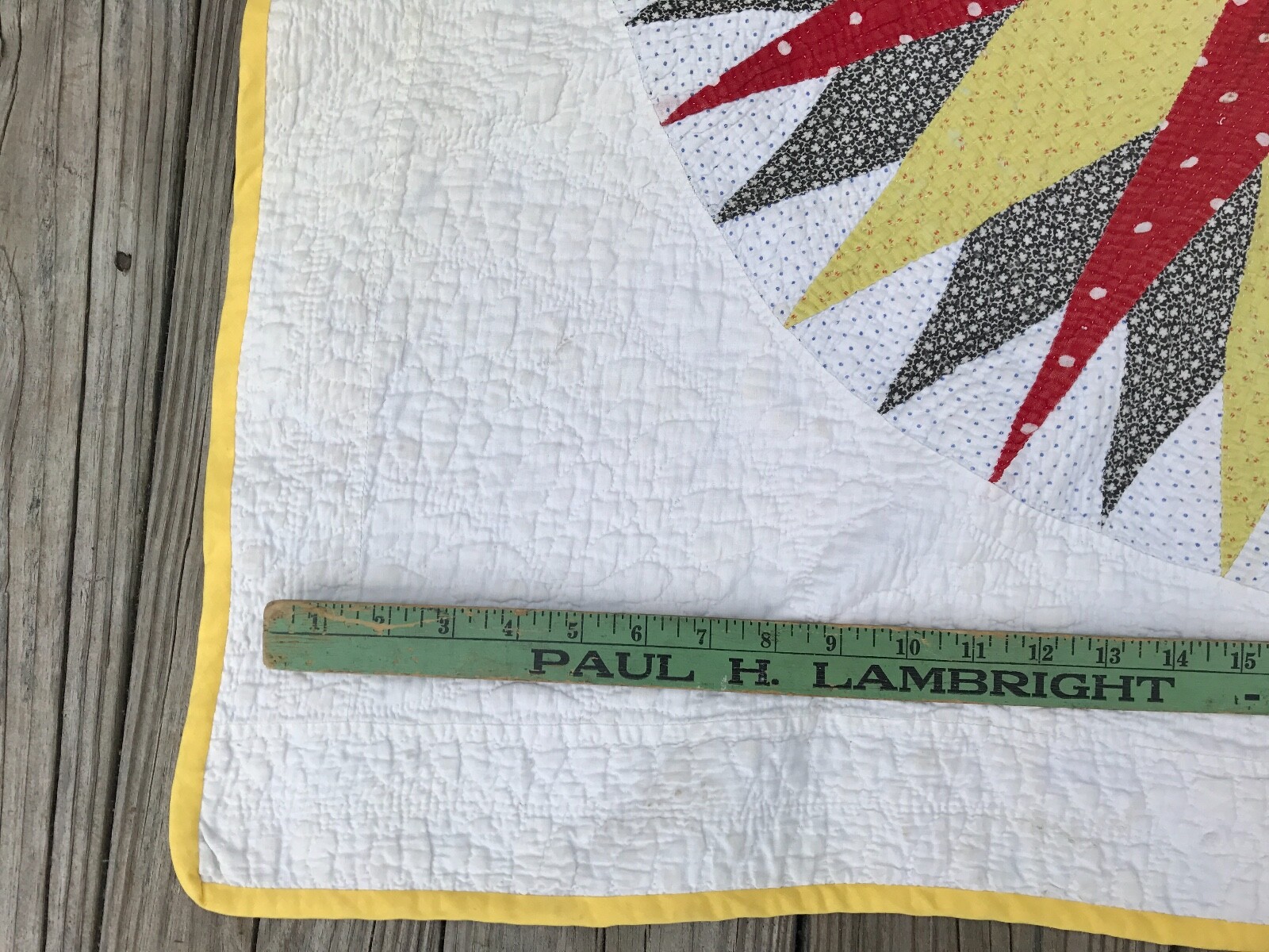 Antique Mariners Compass Quilt Red Black Mustard and White Star GRAPHIC!!