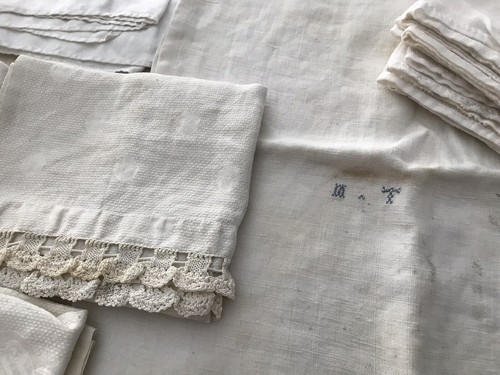 Antique Vtg Lot of Crocheted Tatted Linens Tea Towels Plus- For Projects Or Use