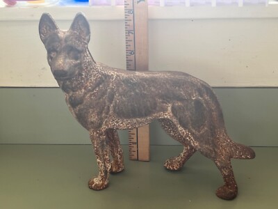 Hubley cast iron German Shepard bank doorstop 9 