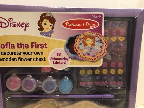 Melissa & Doug Disney Sofia the First DIY Wooden Flower Chest Jewelry Box Craft