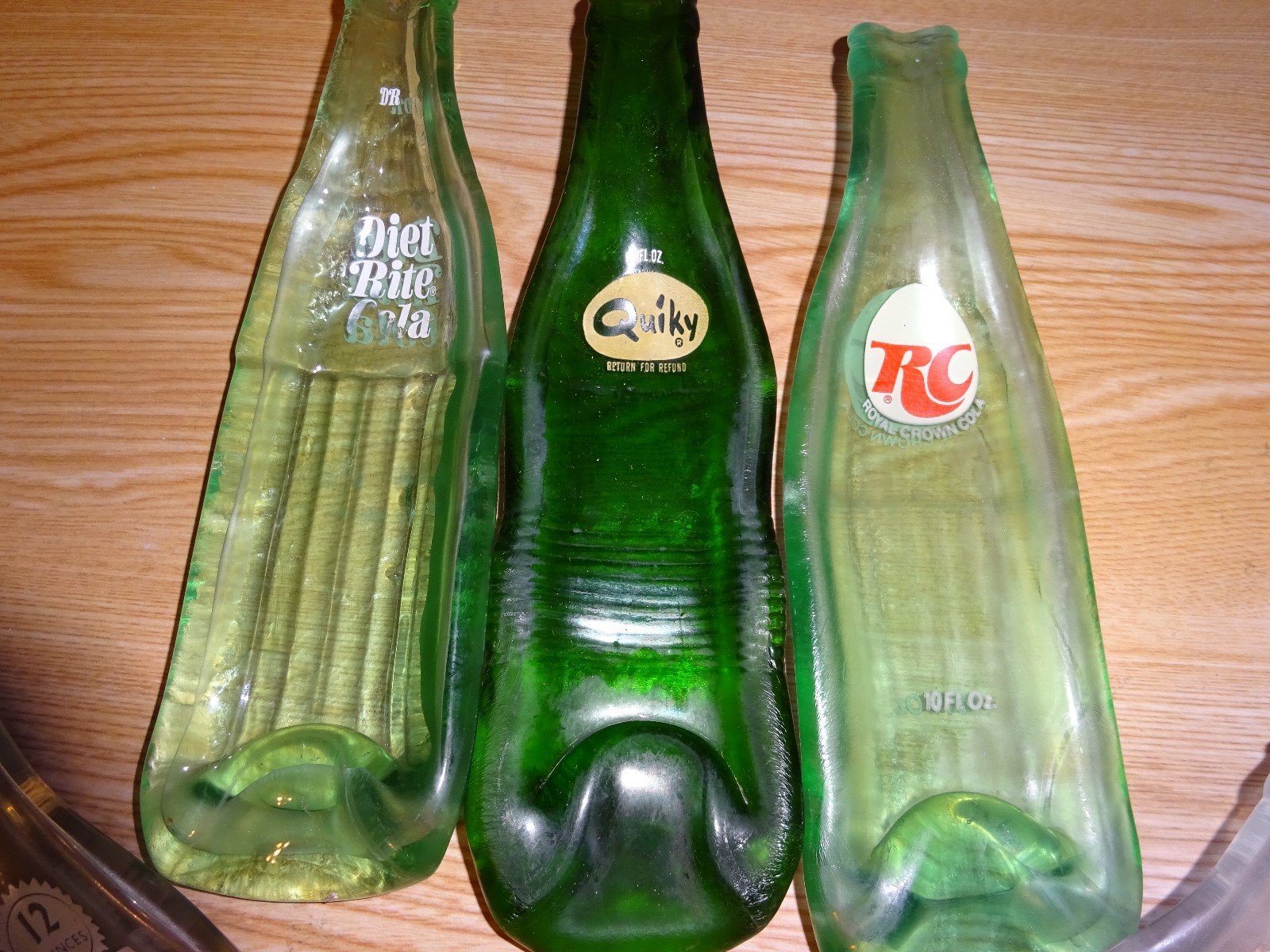 Lot of 5 Soda Bottle Slumps, Very unique way to preserve vintage bottles!!!