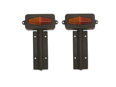TWO - Diamond Red/Amber Fender Lights w/Brackets Trailer Camper Bargman