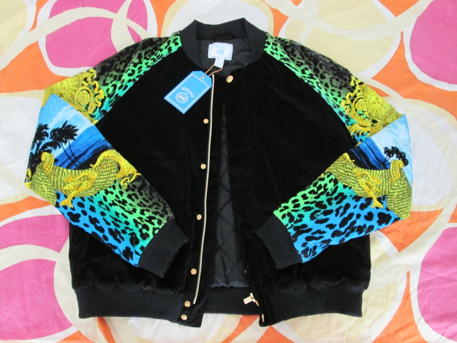 H\u0026M VELVET BOMBER JACKET SIZE 