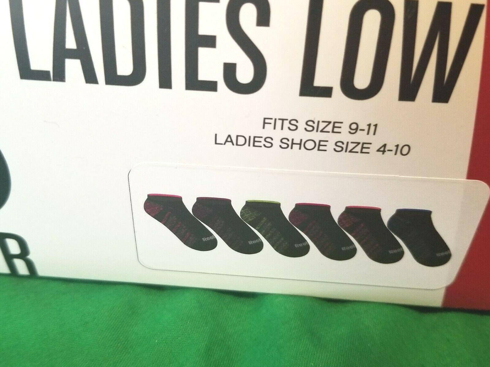 Rebook Performance Training Ladies Low Cut Socks 6 Pair Multicolored Shoe 4-10