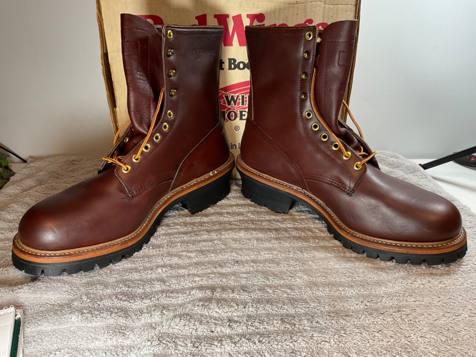 Pre-owned Red Wing Shoes Red Wing 4418 Leather Logger Steel Toe Work And Safety Boots Multiple Sizes In Brown