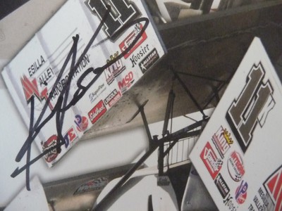 2015 KRAIG KINSER AUTOGRAPH 8 1/2  X 11 WORLD OF OUTLAWS DRIVER PHOTO CARD