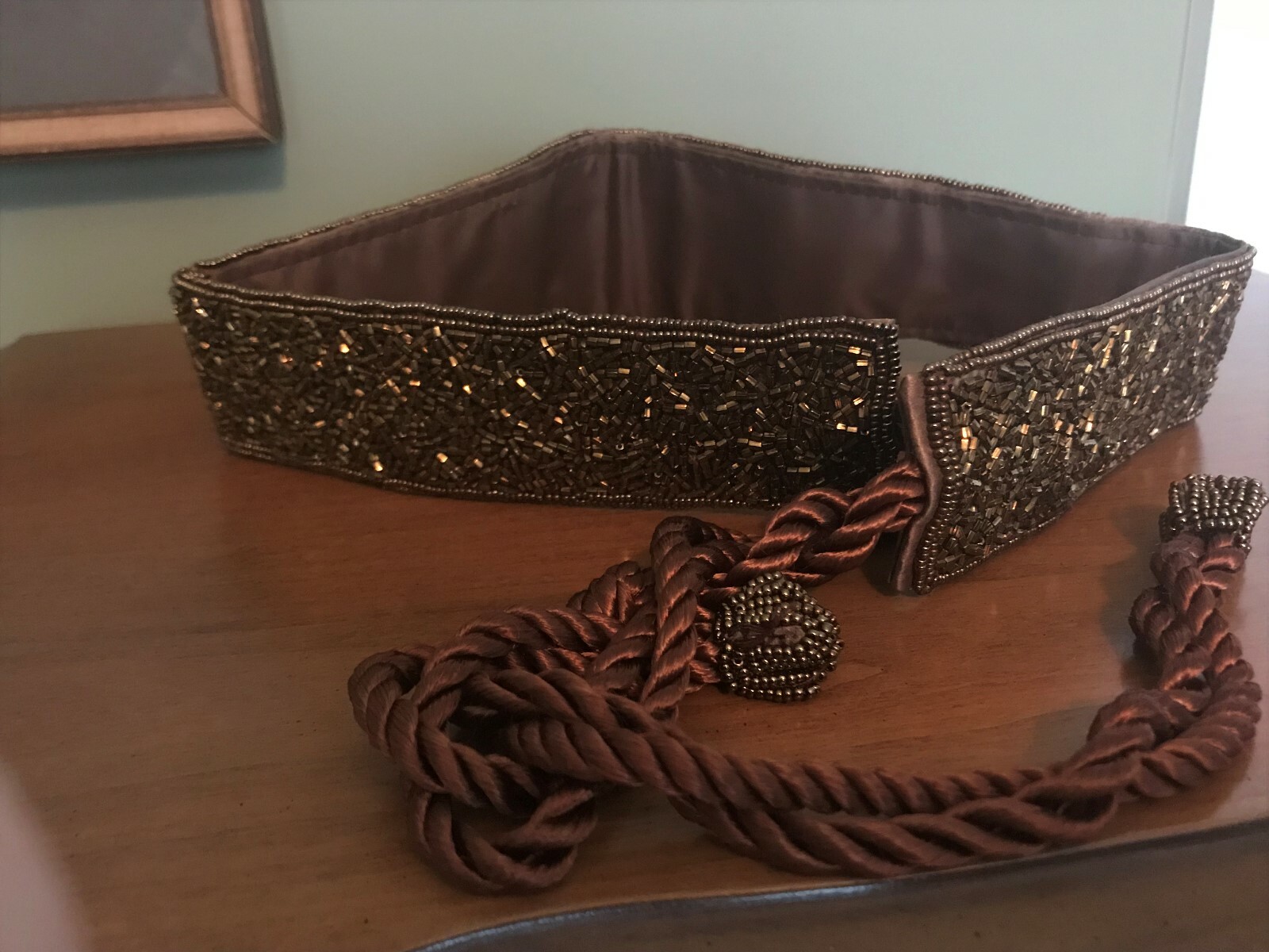 Vintage Beaded Belt Black & Multi Color - 24