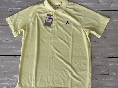 Nike Air Jordan Golf Dri-Fit Polo Shirt Sport Yellow DZ0540-706 Men's Large