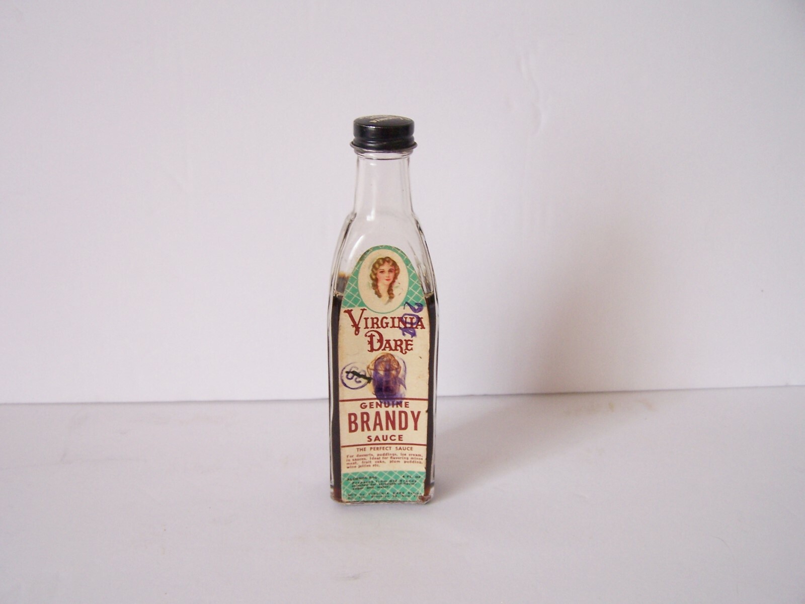 Vintage 1920's Virginia Dare Genuine Brandy Sauce Bottle