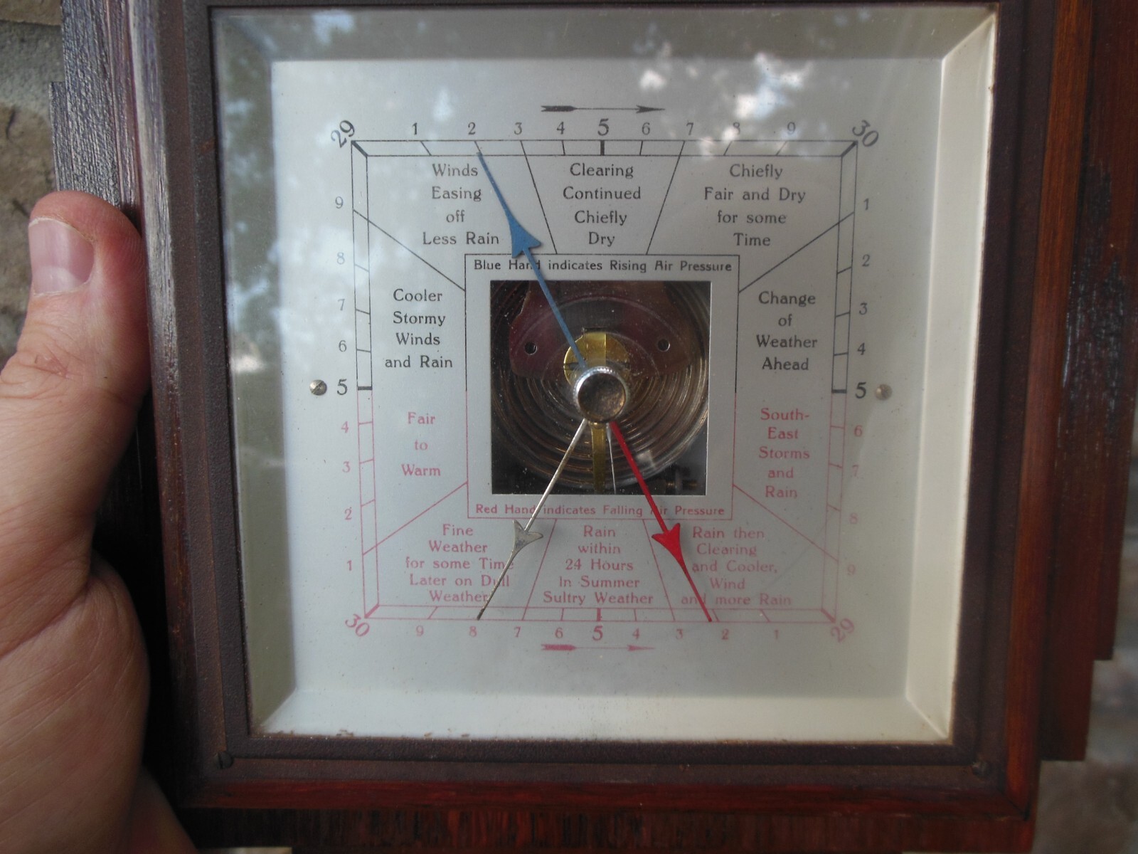 Antique English Made in England Aneroid Wood Cased Barometer Mission Style