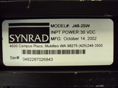 SYNRAD J48 LASER J48-2SW CO2 LASER S/N 0482287026843  TESTED WORKING CRATED