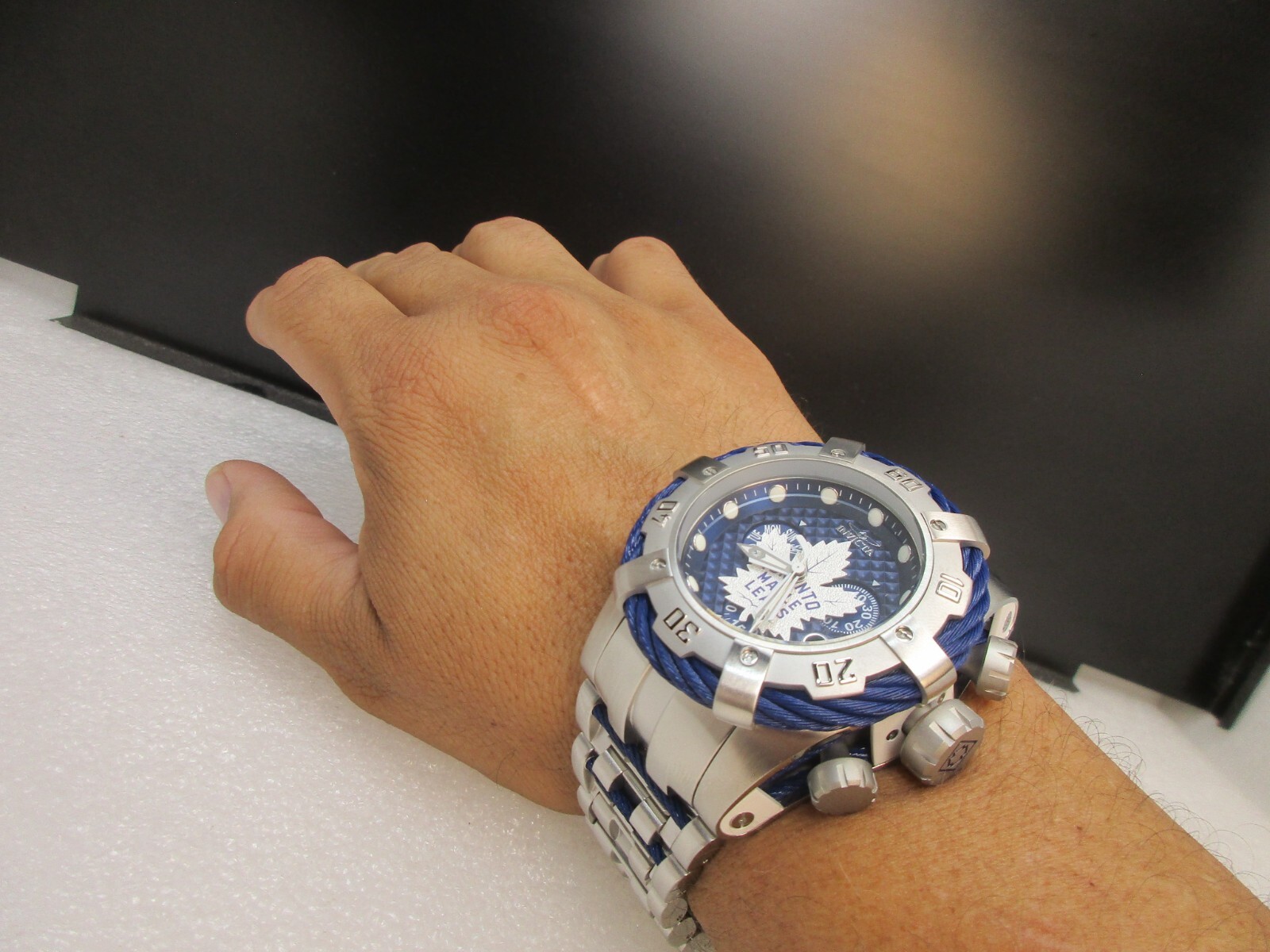 Pre-owned Invicta 2 Big Watches 60mm Nhl Toronto Maple Leafs 42195 And 53mm Bolt 42017