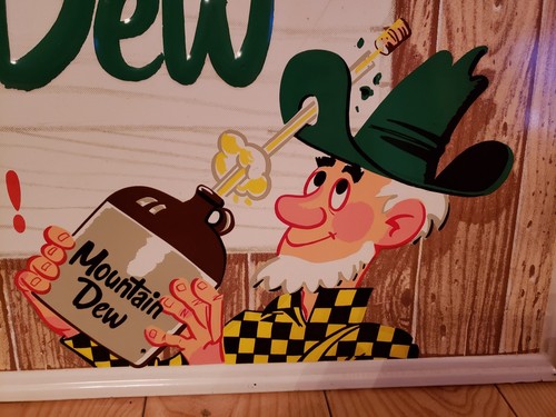 Original 1965 Mountain Dew Advertising Sign