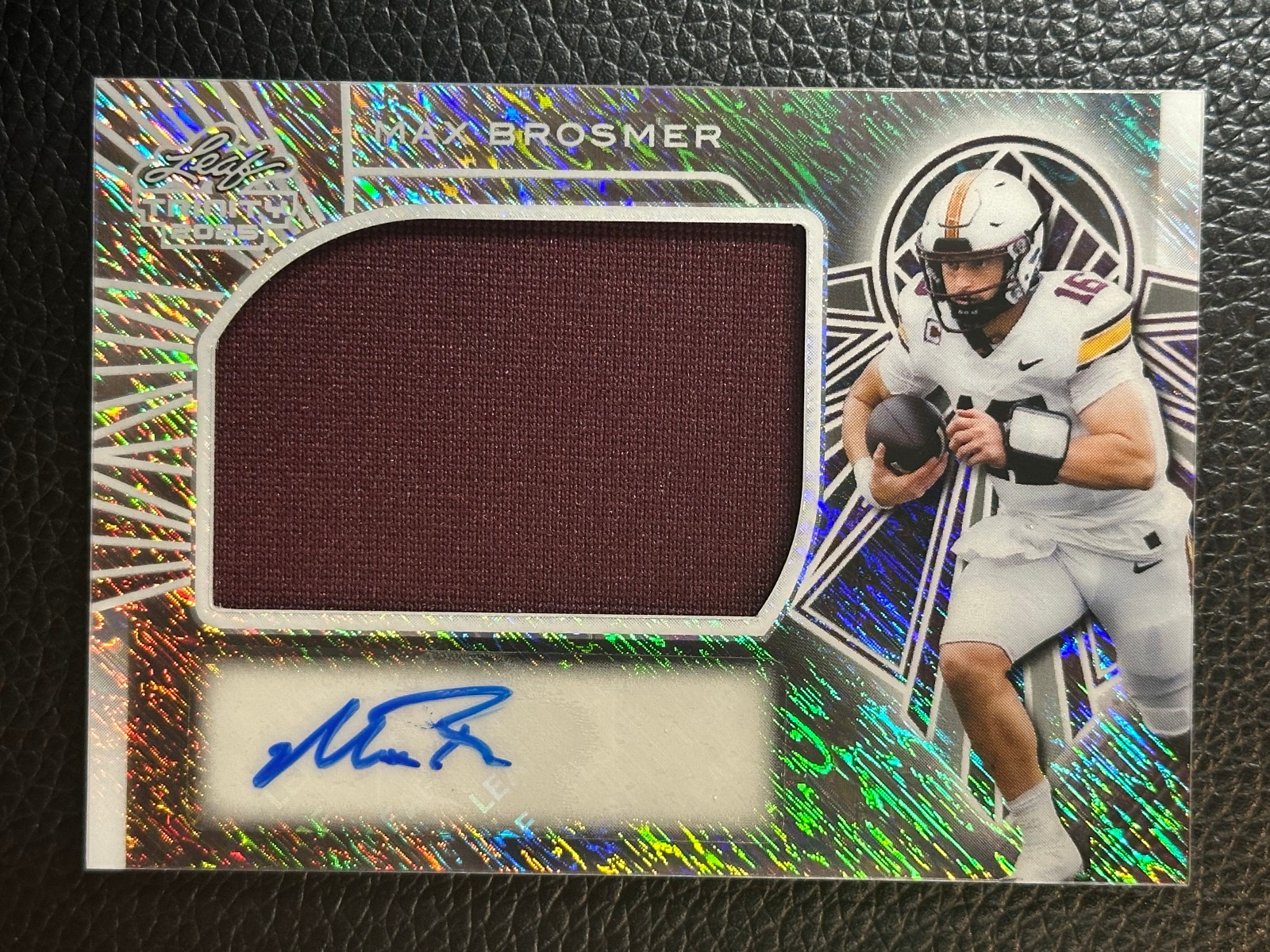 2025 Leaf Trinity Shimmer Silver Max Brosmer 5/10 Auto Autograph Jersey