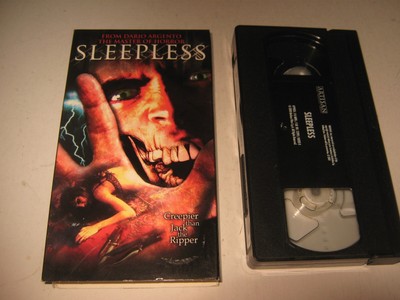 VHS VIDEO TAPE HORROR THRILLER DARIO ARGENTO'S SLEEPLESS ARTISAN  VIDEO
