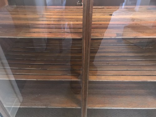 Antique Cigar Display Stand Beautful Wood & Glass 4 Shelves Humidor Cash Wrap