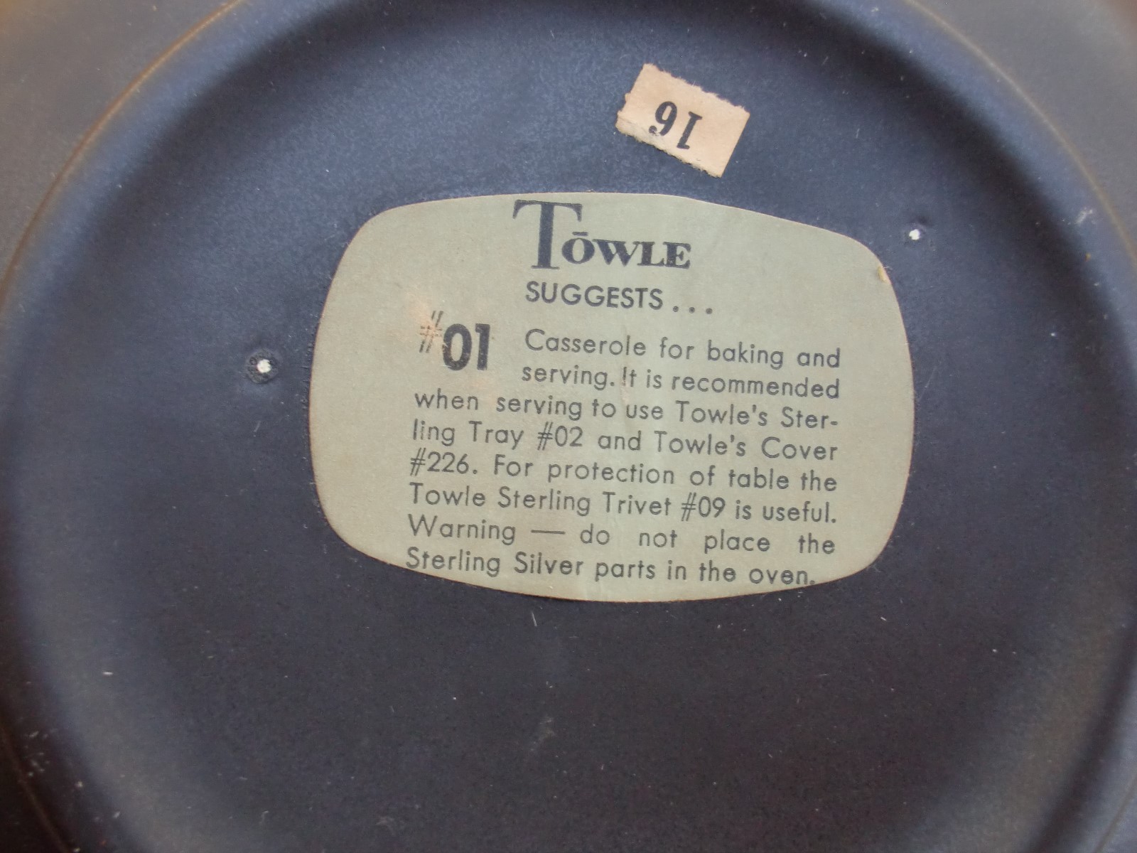 TOWLE Sterling 325 Black Melamine Casserole For Baking&Serving Dish/Bowl 4
