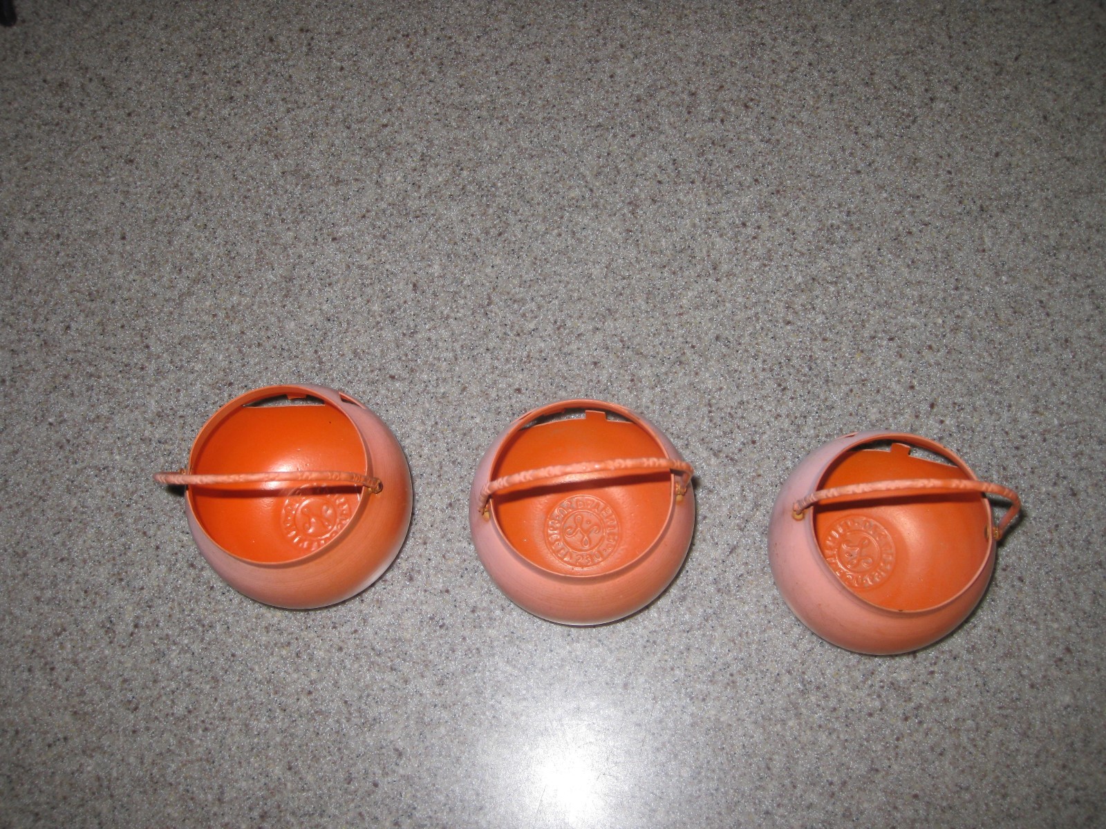 (3) VTG Halloween Fall HOSLEY Metal Candle Holder Pumpkin Jack O Lantern USA