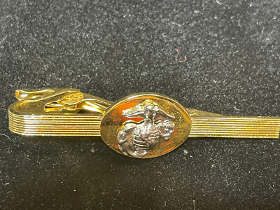 USMC  Marine Corps Officer 2.5'' Anodized Tie Clasp Tie Bar Eagle Globe & Anchor