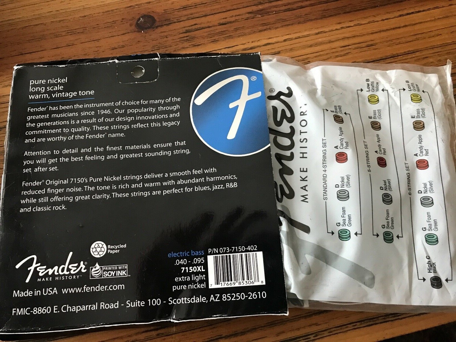 fender bass guitar electric bass strings NEW. 7150XL