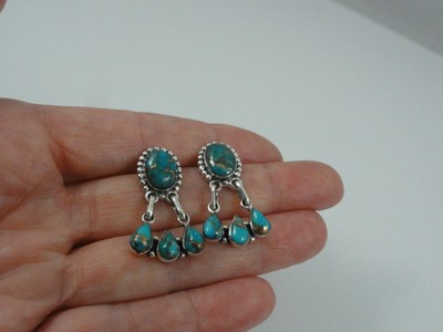 Sterling Silver Copper Turquoise 1-1/8