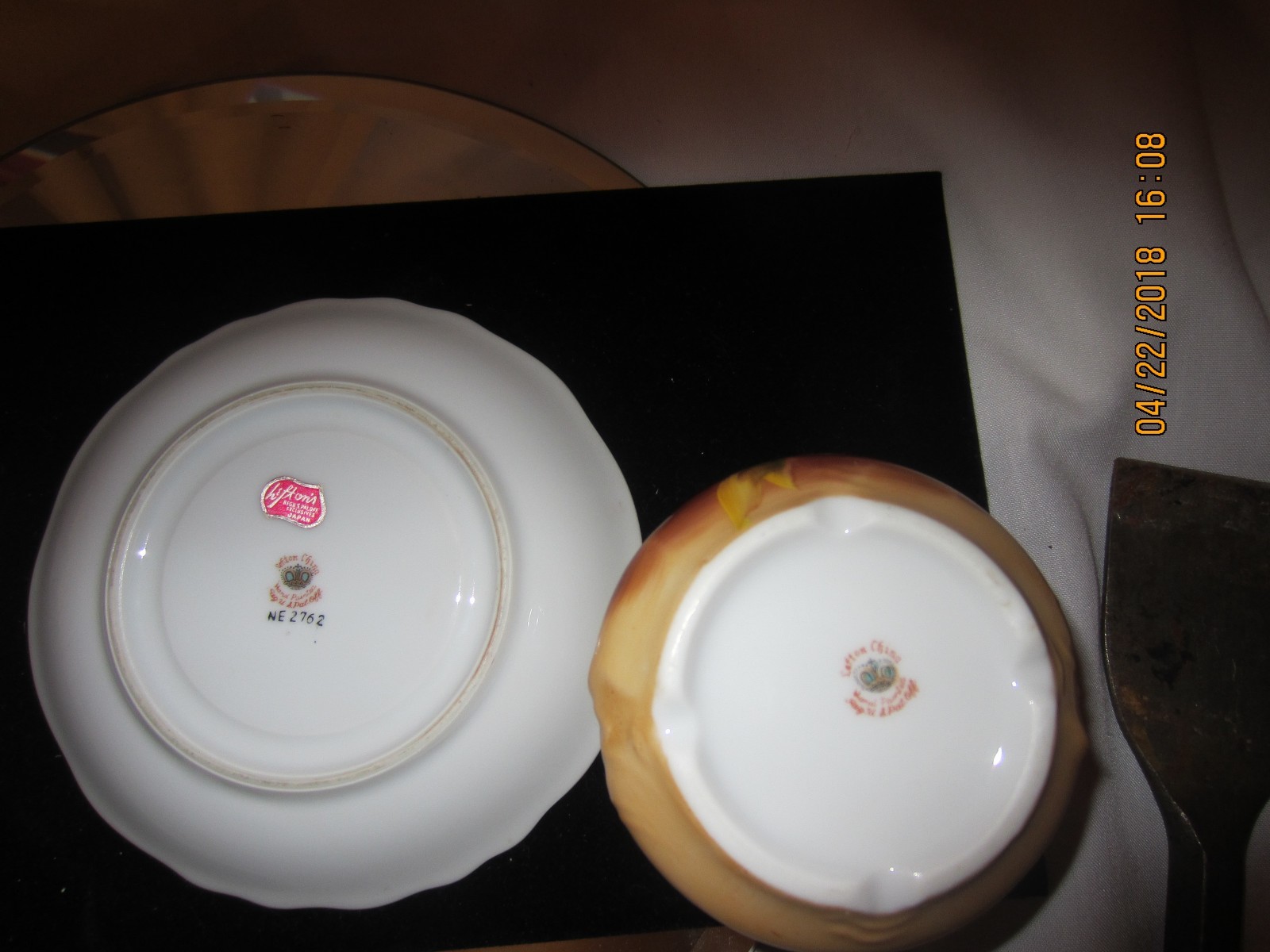 Vintage Lefton Hand Painted China Jam Jelly Jar W/ Under Plate Heritage Brown