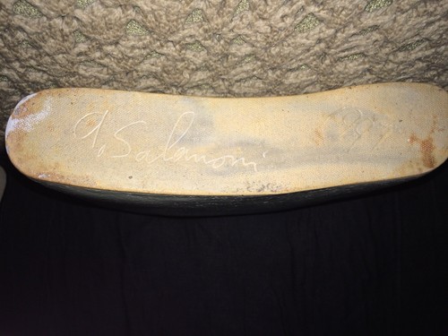 Vintage hand made pottery flask signed