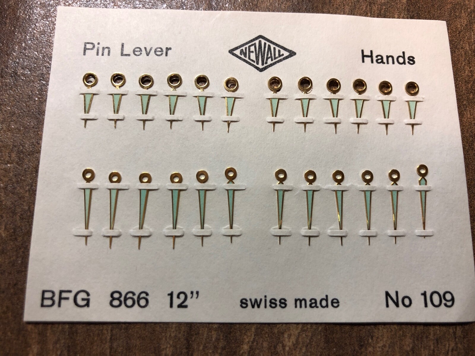 Vintage Pin Lever Watch Hands -1 PAIR - Luminous Radium? BFG 866 Swiss - (866)