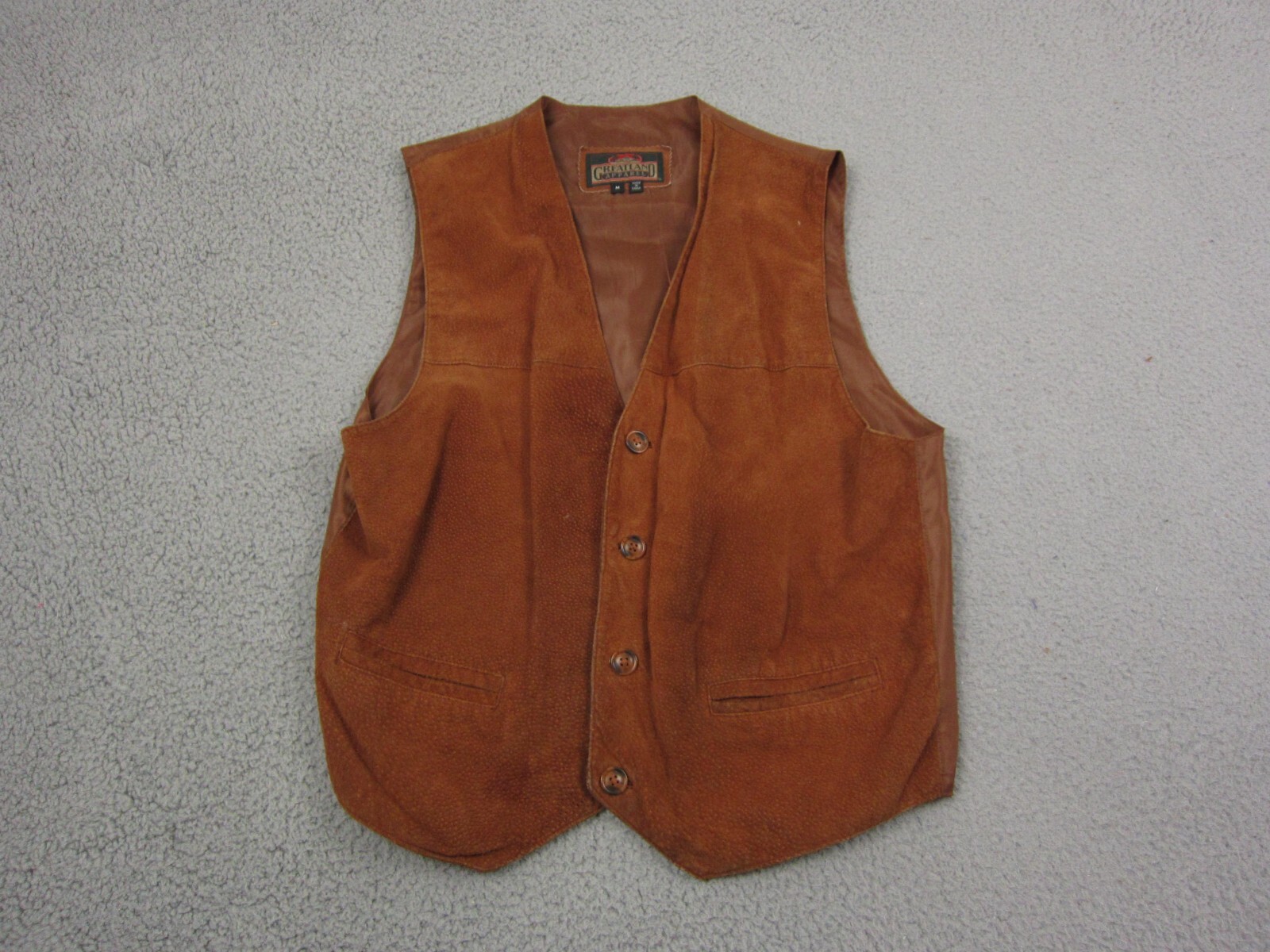 Vintage Greatland Leather Vest Adult Medium Brown Biker Vintage Greatland Leather Vest Adult Medium Brown Biker