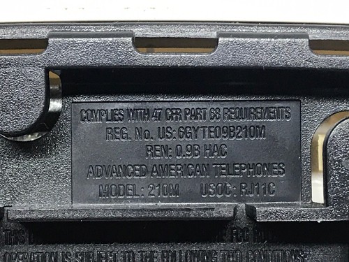 Vintage AT&T 210 White Desk or Wall Corded Phone