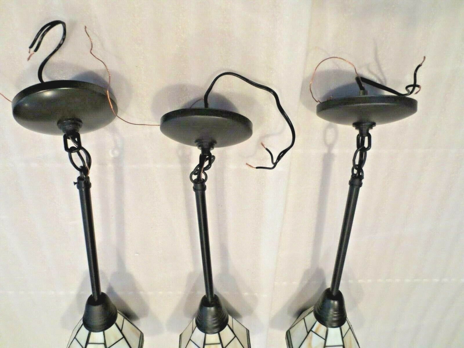 SPECTRUM TIFFANY STYLE LEADED SLAG  PENDANT LIGHTS 51/2