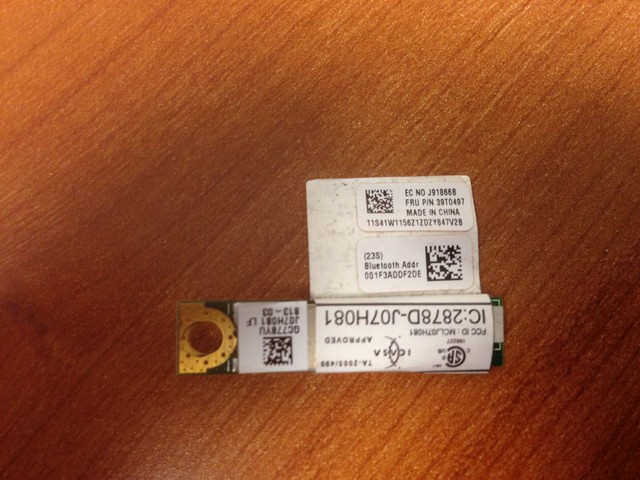 Lenovo ThinkPad 39T0497 Bluetooth 2.0 Daughter Card BDC T60 T61 X60 X61 X300