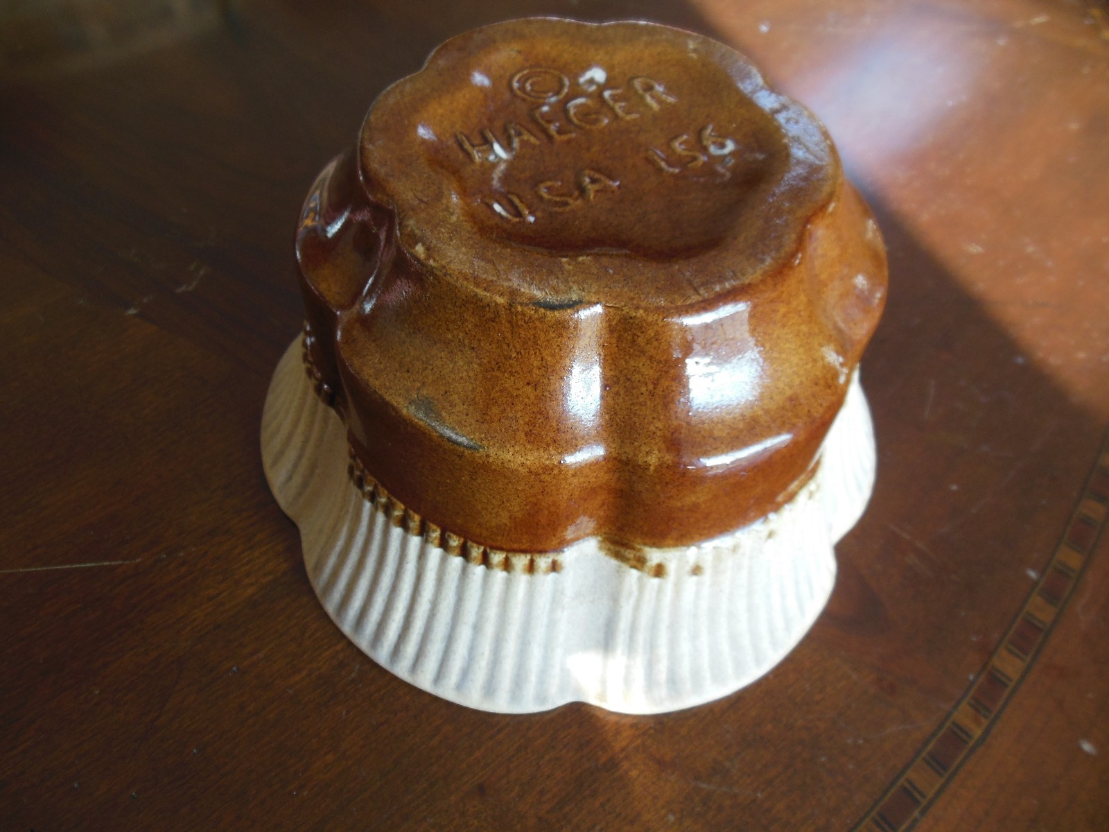 Haeger Pottery Brown Scallop Edge Planter USA 156