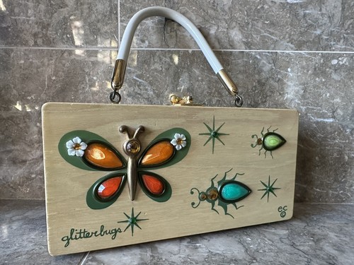 Vintage 1960's Enid Collins of Texas Glitterbugs Wooden Box