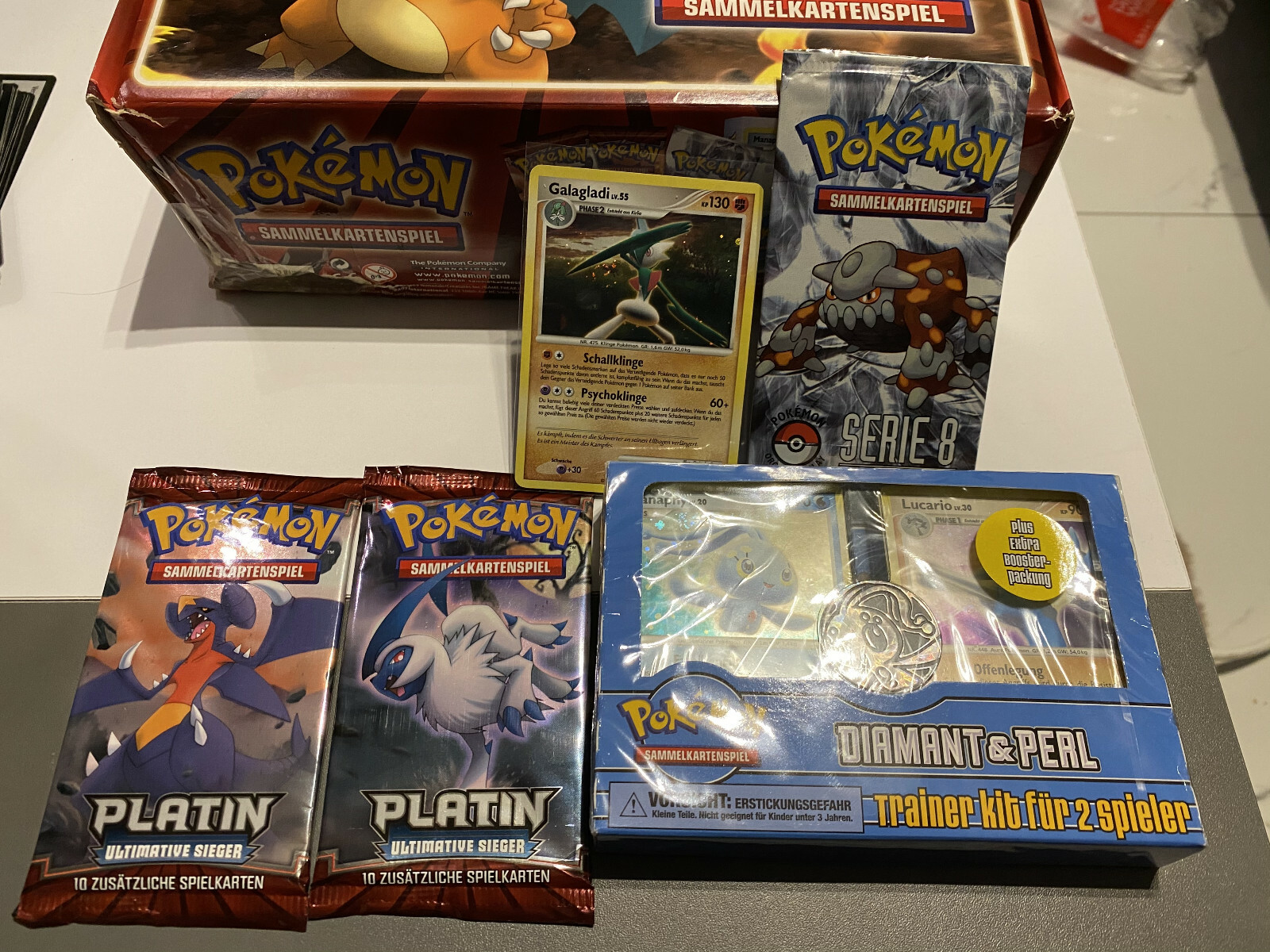 Glurak Vedes Sammelbox Pokemon Karten DP Trainer Kit Ultimative Sieger Booster