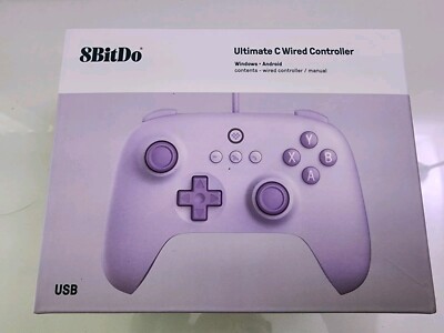 8Bitdo Ultimate C Wired Controller for PC, Android, Steam Deck - Lilac Purple