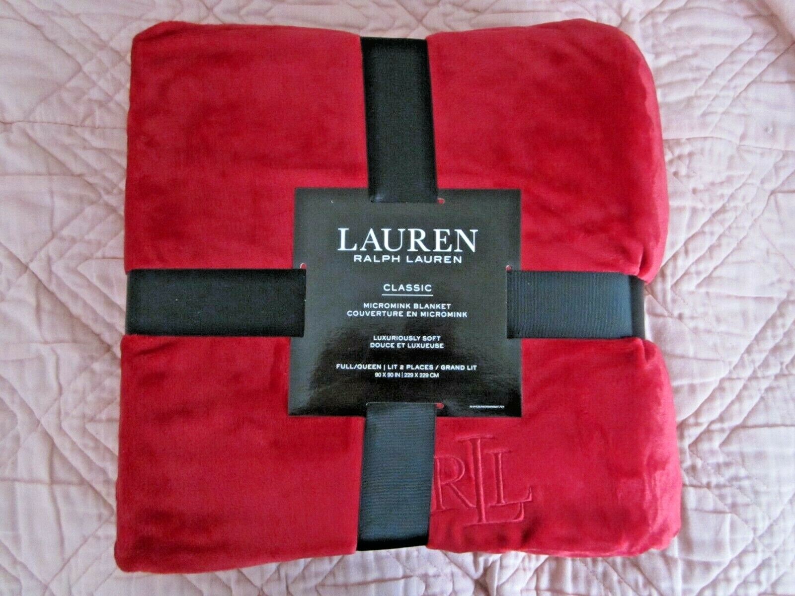 Lauren Ralph Lauren Red Classic Micromink Plush Full/Queen 90X90