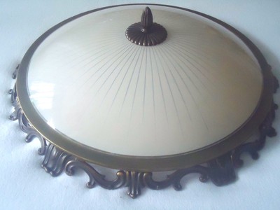 Plafonniere Messing Glas : Alte jugendstil kaiser messing glas plafoniere deckenlampe