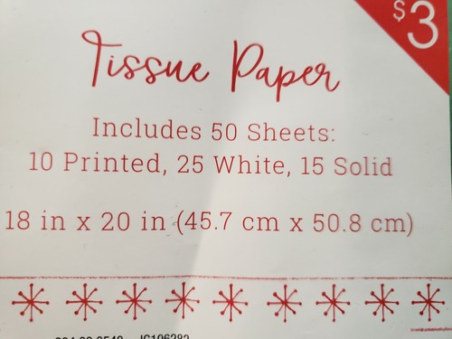 100 Sheets total Tissue Paper 18