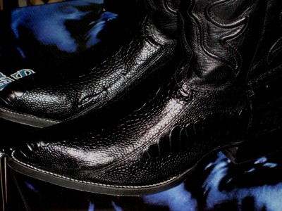 Pre-owned Wild West Boots Wild West Black Genuine Ostrich Leg Western Cowboy Boot J-toe (ee+) 2990505