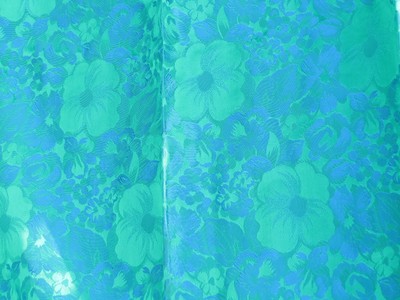 4 Panel 93x39 PEACOCK EDWARDIAN BLUE GREEN BROCADE FABRIC DRAPERY Design Textile