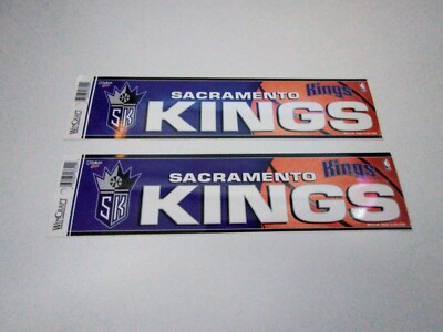 2 Sacramento Kings SK Bumper Sticker 3''x12'' New Wincraft NBA licensed Official 