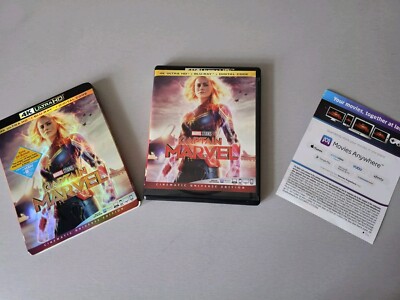 Captain Marvel (4k Ultra HD + Blu-ray, 2019) w/ SLIPCOVER 
