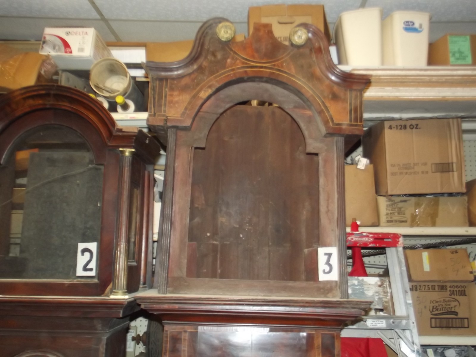 3 Antique Long case (Grandfather) Clocks (All need complete restoration)