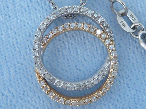 14K White & Yellow Gold Pendant 18