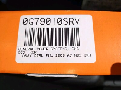 Generac 0G79010SRV ASSY CONTROL PANEL HSB 8KW